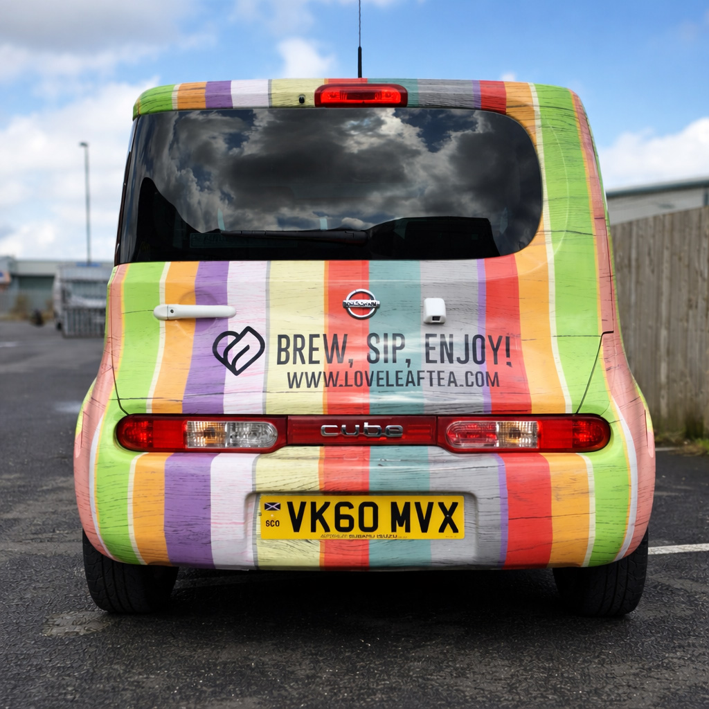 Love Leaf Tea - Rear car Wrap