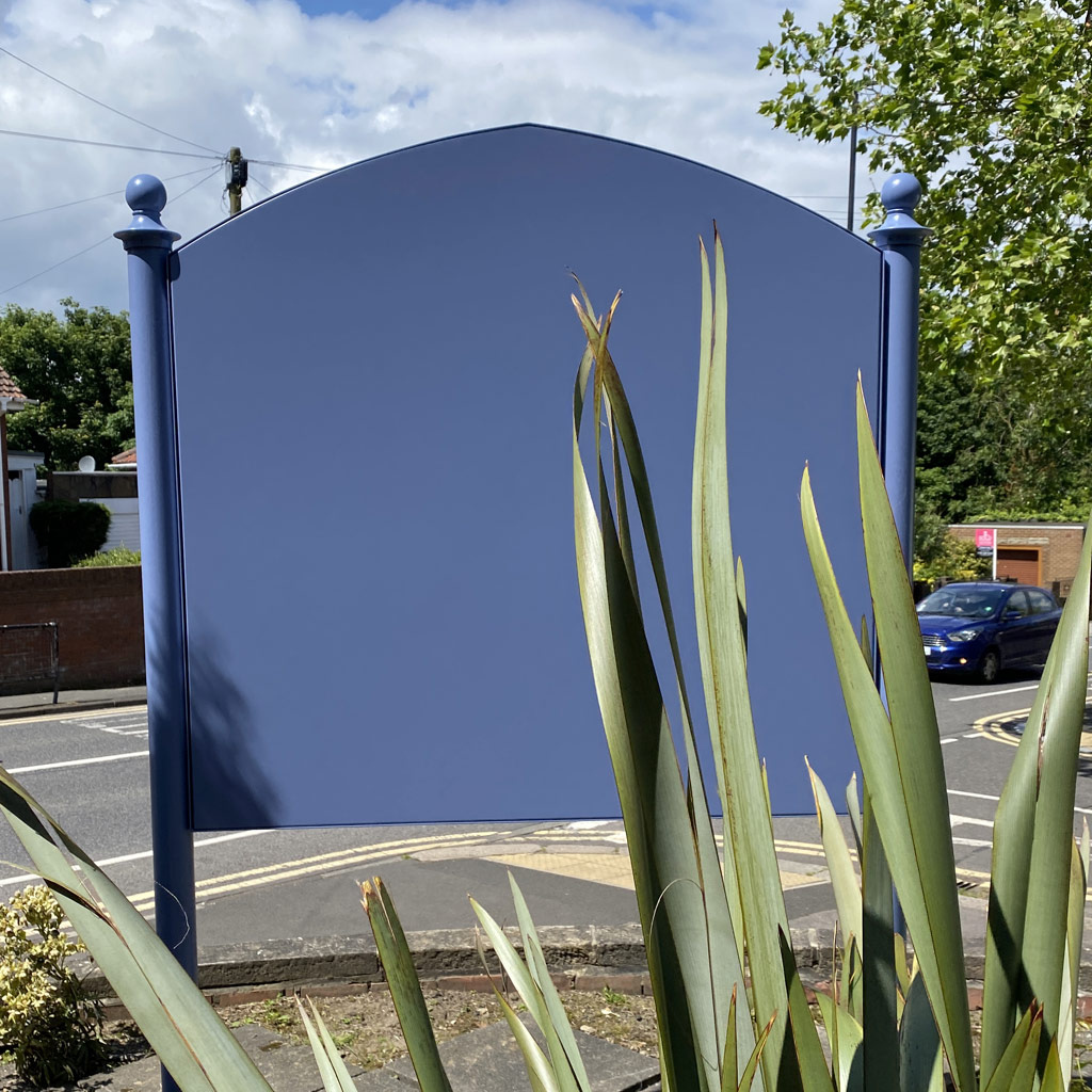 Sealed in rear of church notice board