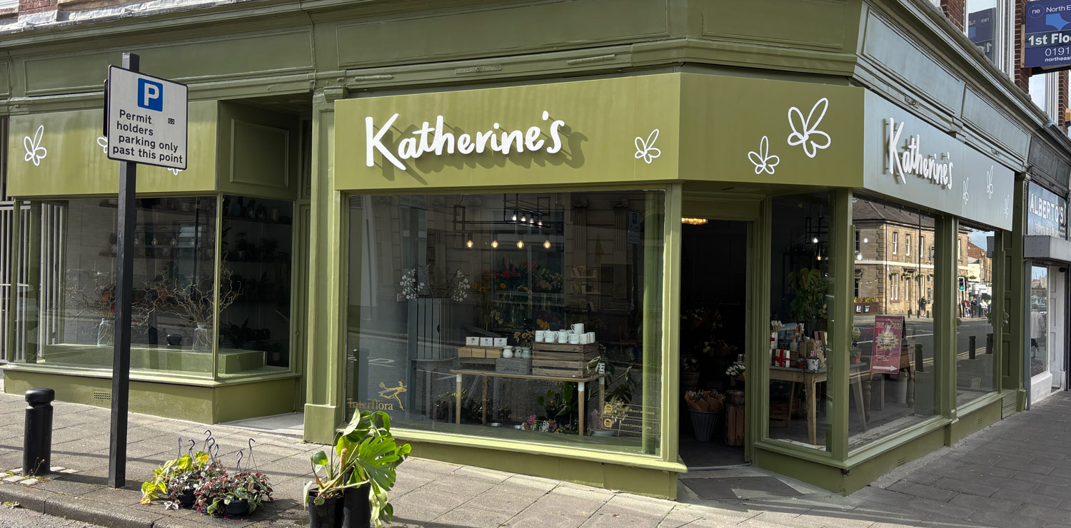 Katherines Florist Gosforth High Street Sign